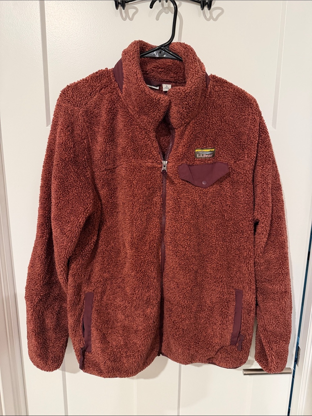 L.L. Bean Women’s Burgundy/Rust Sherpa Puffer Jacket